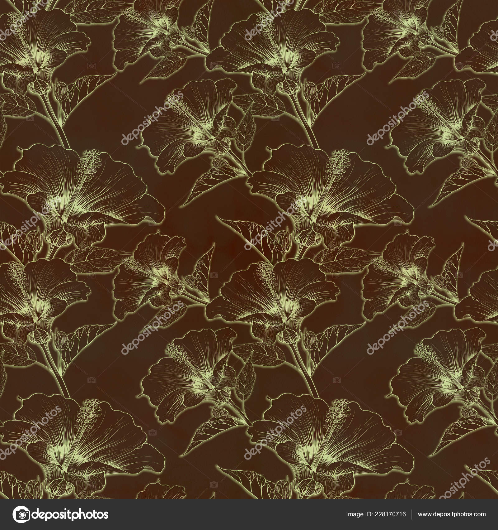 Hibiscus Flowers Buds Seamless Background Pattern Perfume - Fireworks , HD Wallpaper & Backgrounds