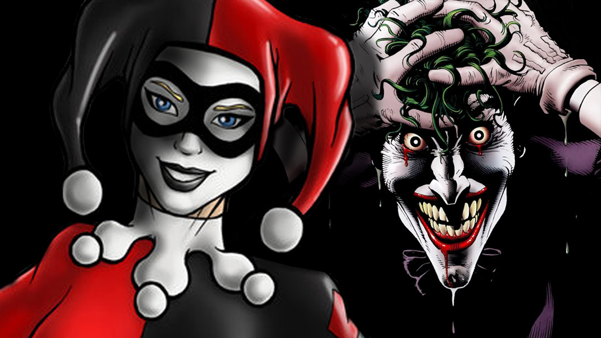 Joker Harley Wallpaper Hd For Dekstop Downoload - Harley Quinn Joker Cartoon , HD Wallpaper & Backgrounds