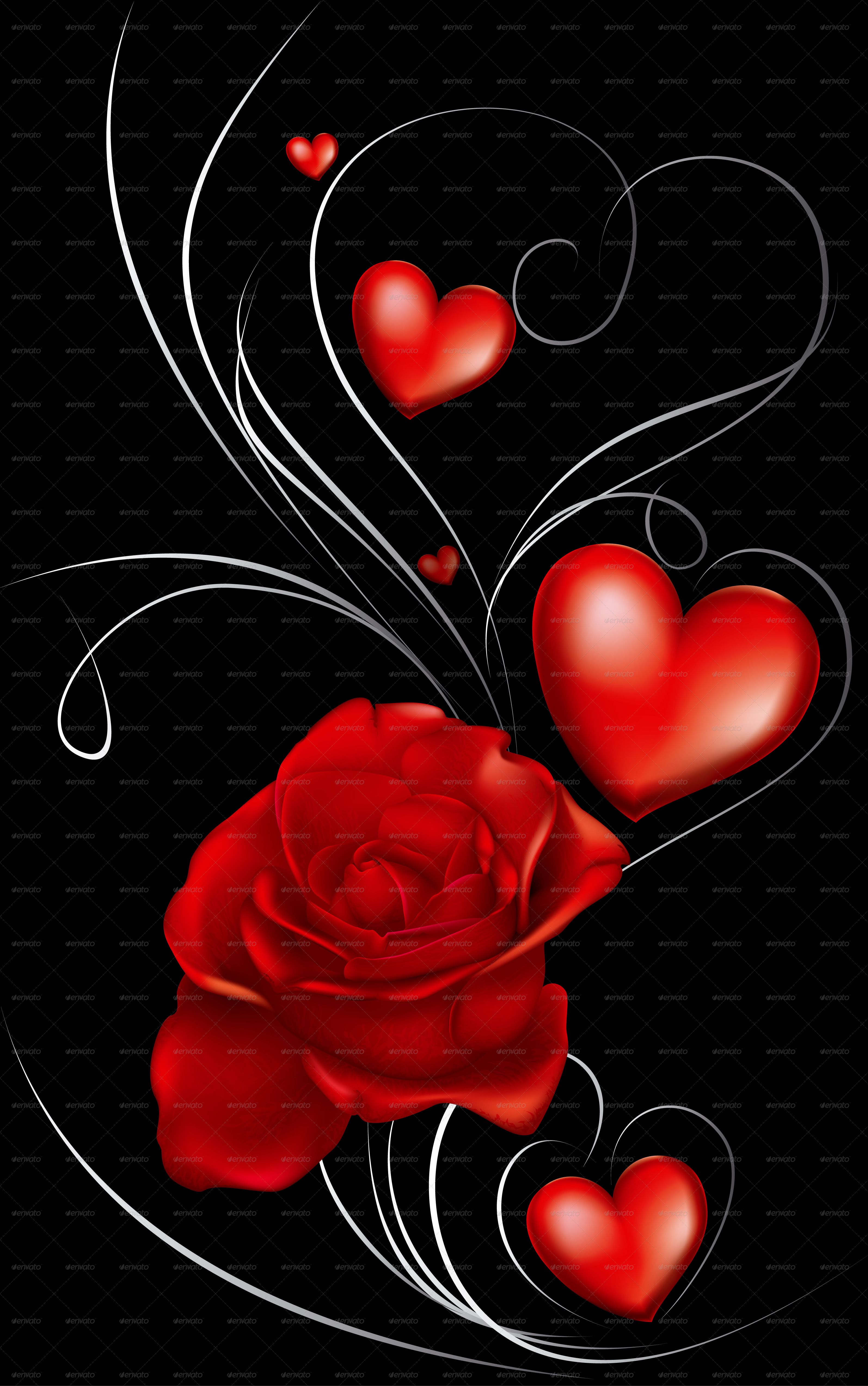 Dark Red Roses And Heart - Happy Valentines Day Motorcycle , HD Wallpaper & Backgrounds