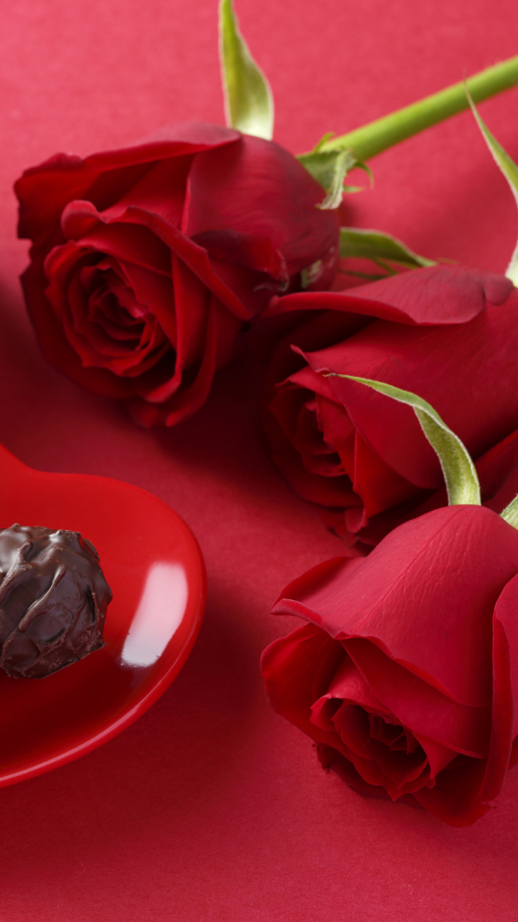 Confectionery, Chocolate, Lollipop, Rose, Heart Wallpaper - Roses And Chocolate Background , HD Wallpaper & Backgrounds