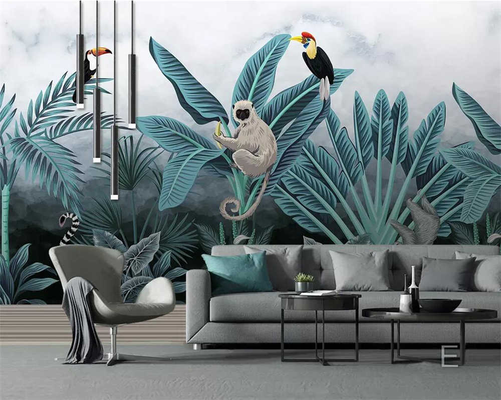 Beibehang Custom Wallpaper Medieval Hand-painted Tropical - Butterfly Light Living Room , HD Wallpaper & Backgrounds