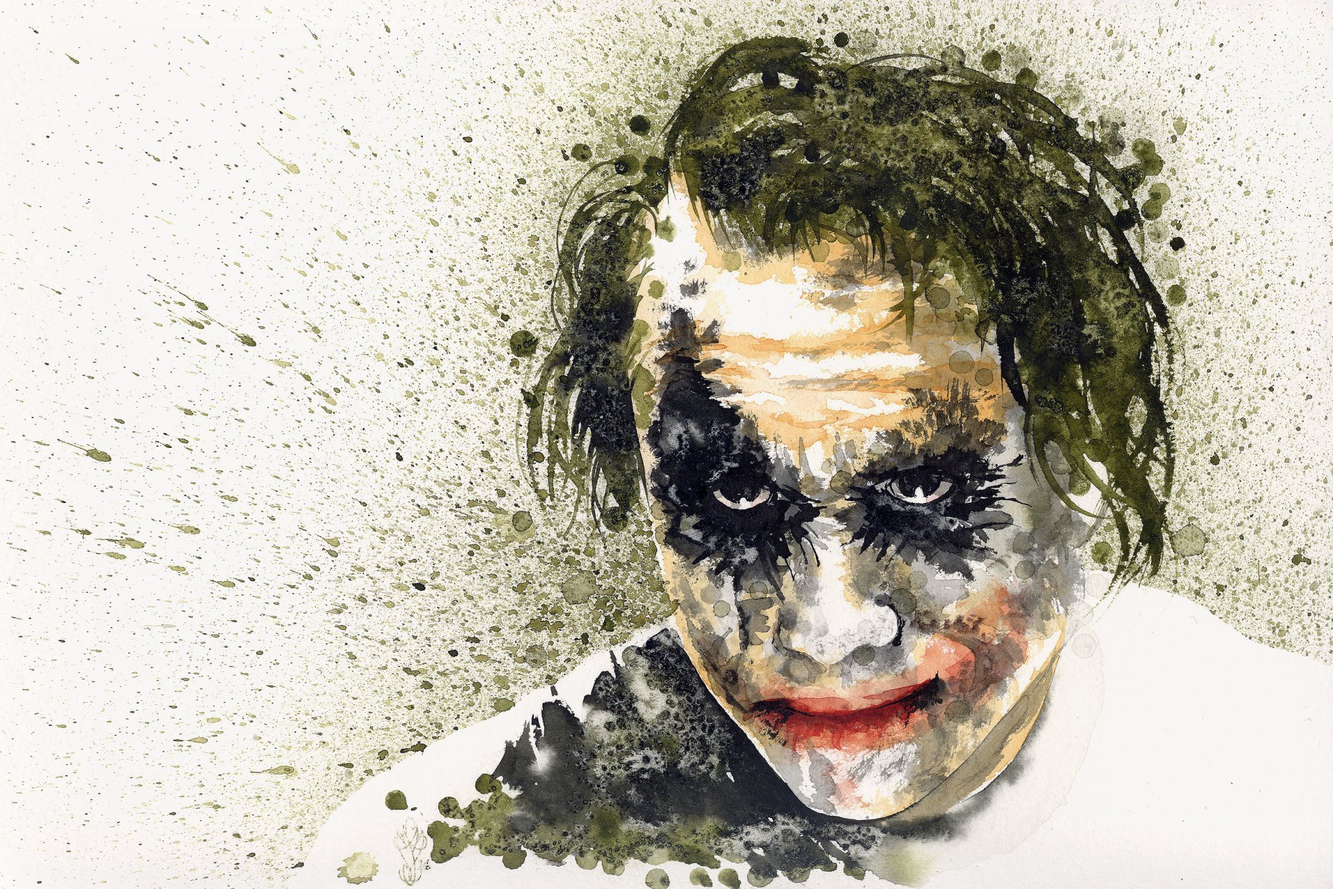 Batman The Dark Knight Joker Heath Ledger - Joker 5 Piece Canvas , HD Wallpaper & Backgrounds