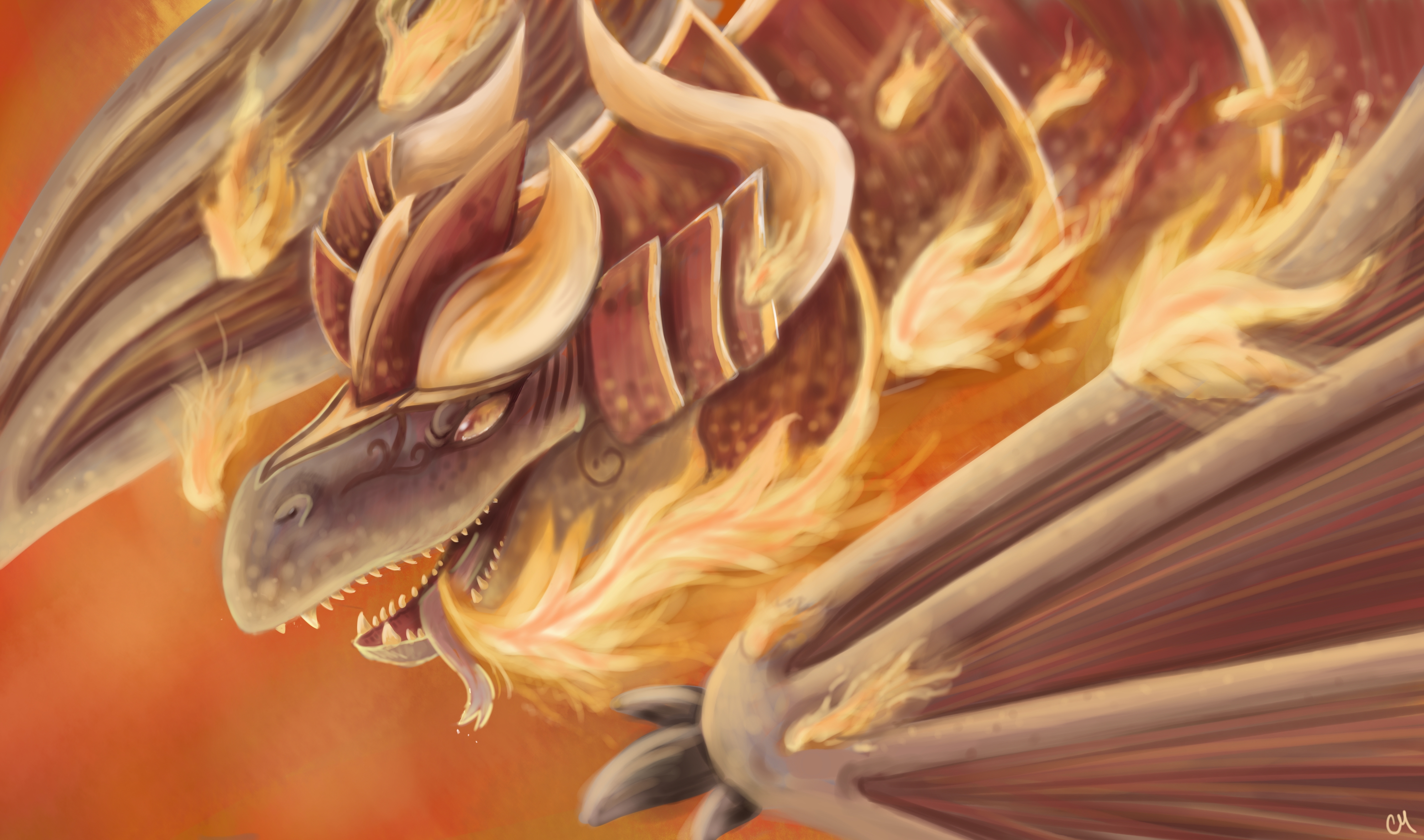 Wings Fury League Of Legends Shyvana Wallpaper Art - Painting , HD Wallpaper & Backgrounds