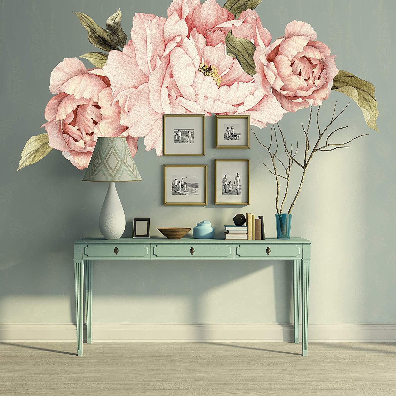 Murwall Pink Peonies Wall Decals Floral Wall Decal - Villeroy & Boch Schreibtisch , HD Wallpaper & Backgrounds