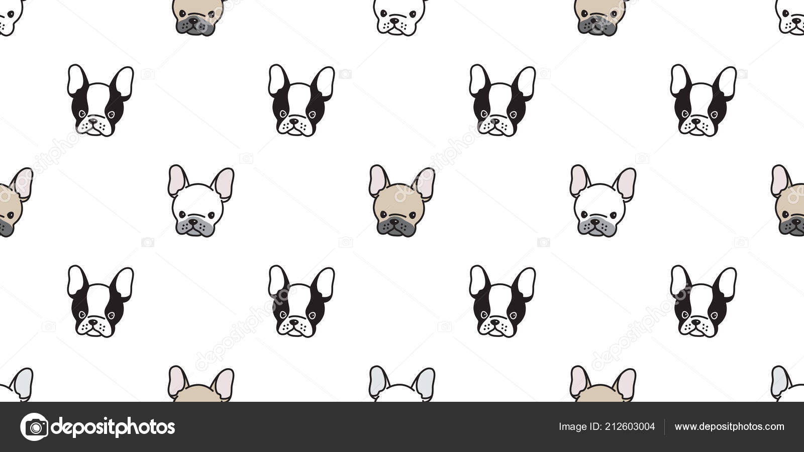 Dog Seamless Pattern French Bulldog Vector Isolated - Cute Wallpaper With French Bulldog Patterns , HD Wallpaper & Backgrounds