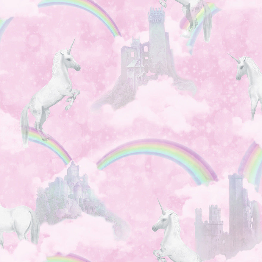 Details About Pink Unicorn Wallpaper Girls Kids Glitter - Wallpaper , HD Wallpaper & Backgrounds