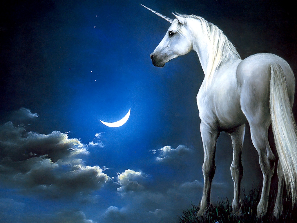 Unicorn Wallpaper - Unicorn And Moon , HD Wallpaper & Backgrounds