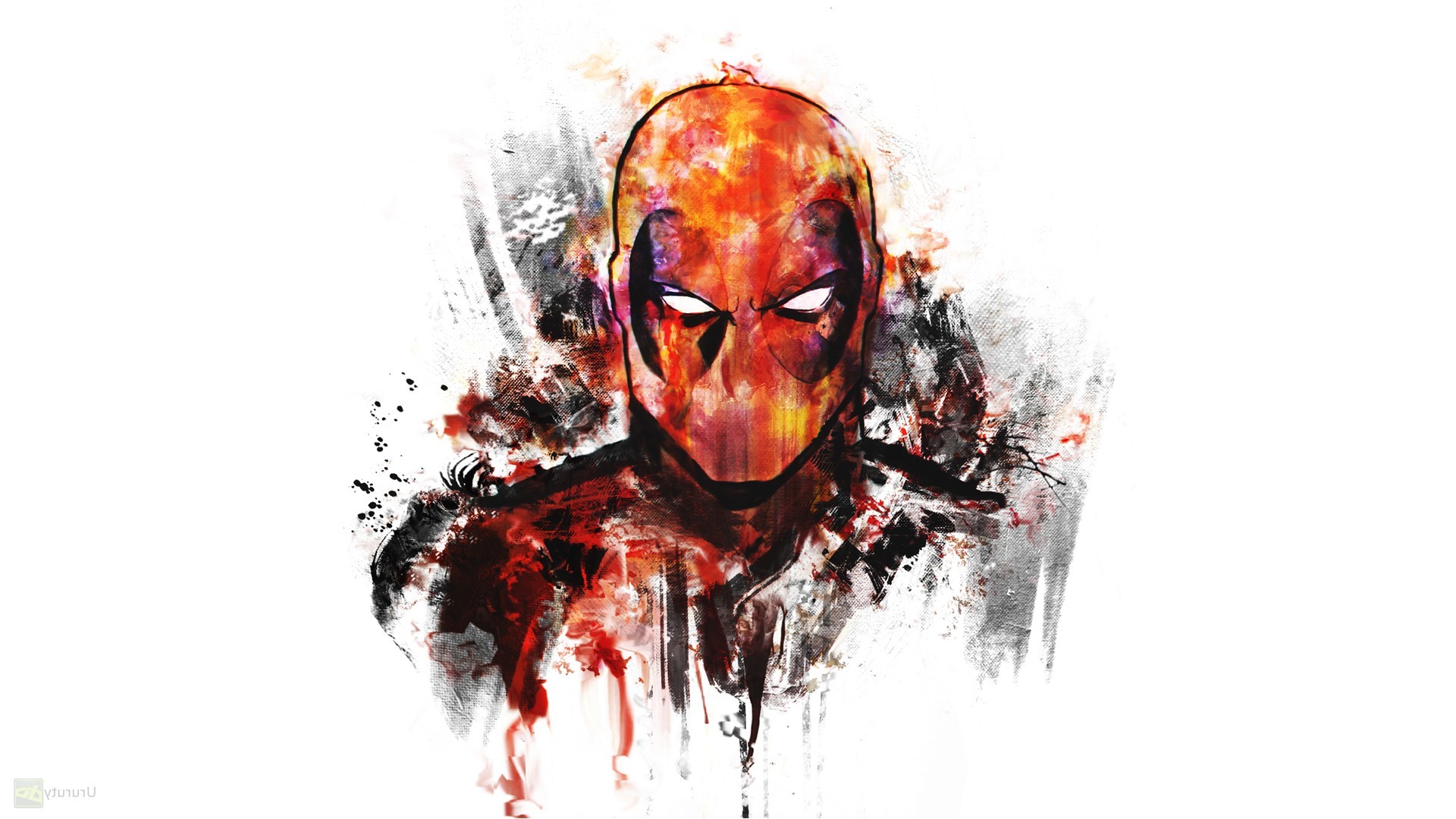Deadpool, Digital Art, White Background, Artwork, Superhero - Hd Wallpapers 1080p Superheroes , HD Wallpaper & Backgrounds