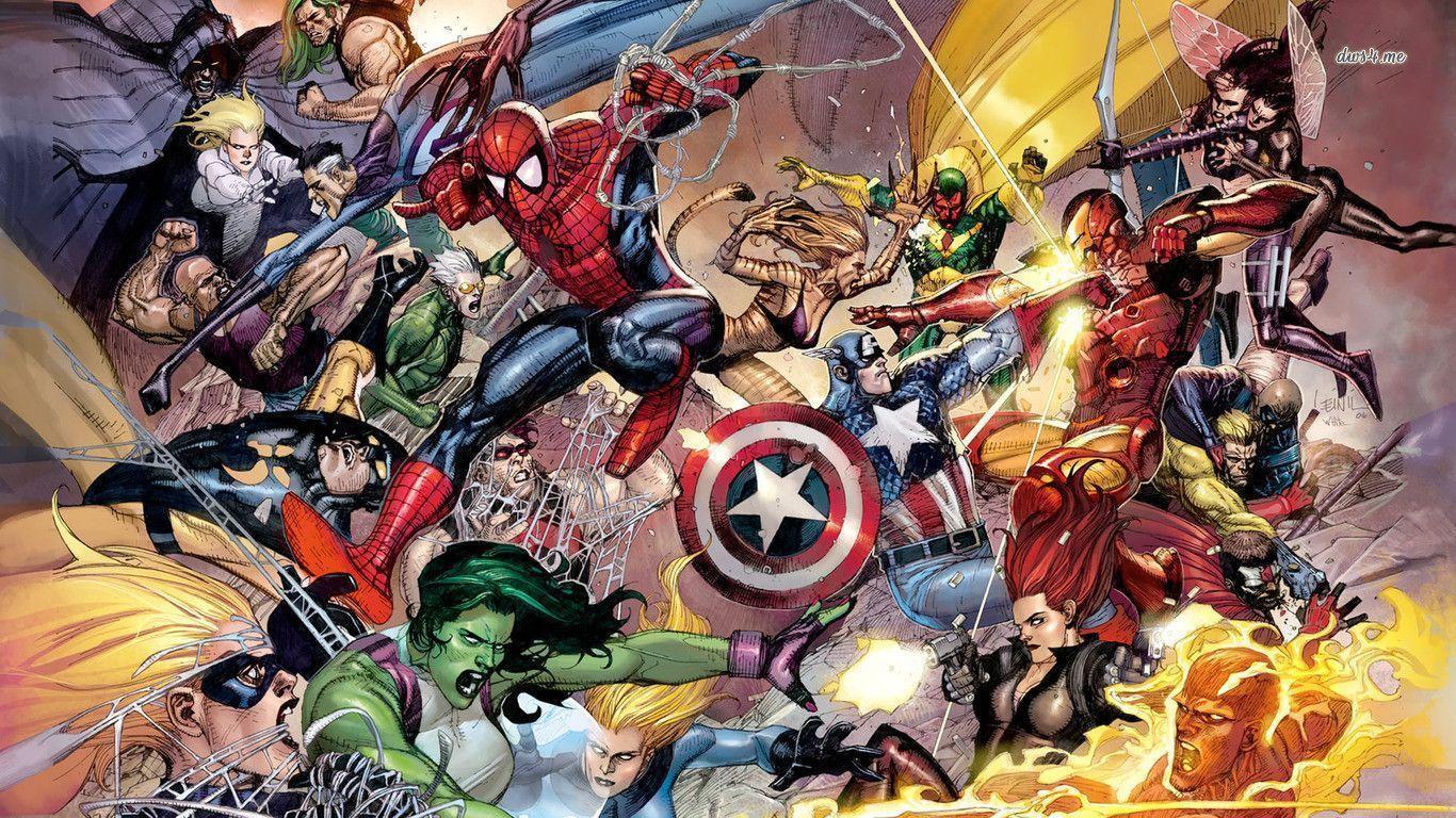 Marvel Superheroes Wallpaper - Comic Book Hd , HD Wallpaper & Backgrounds