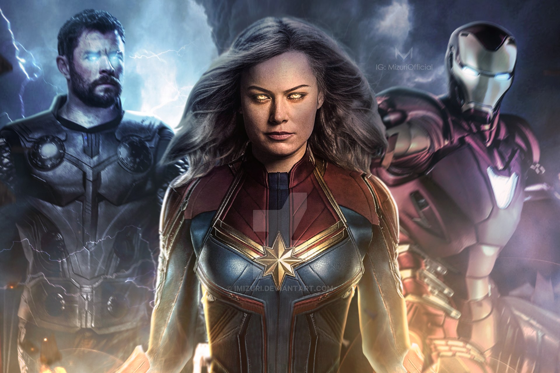 Carol Danvers Captain Marvel Desktop Widescreen Wallpaper - Thor And Captain Marvel , HD Wallpaper & Backgrounds