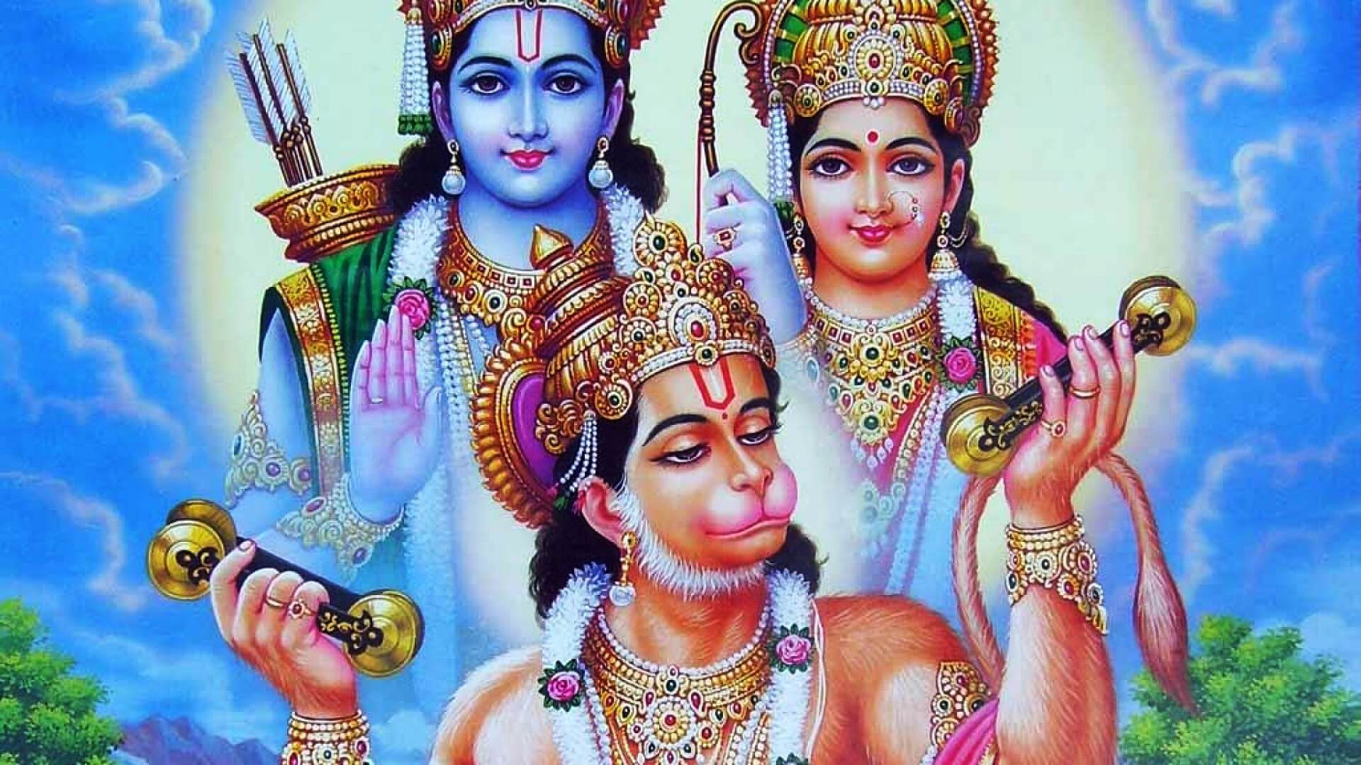 Lord Hanuman Ji Full Hd Wallpaper Download - Hanuman Rama And Sita , HD Wallpaper & Backgrounds