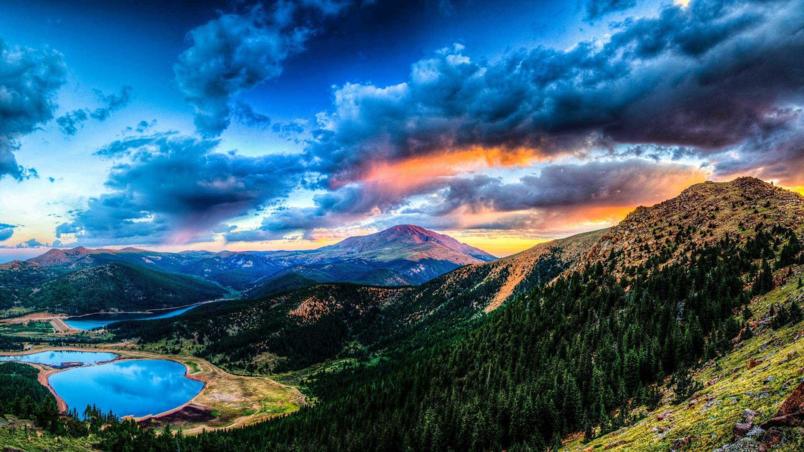 Wallpaper Sunset, Mountain, Lake, Landscape - Full Hd , HD Wallpaper & Backgrounds