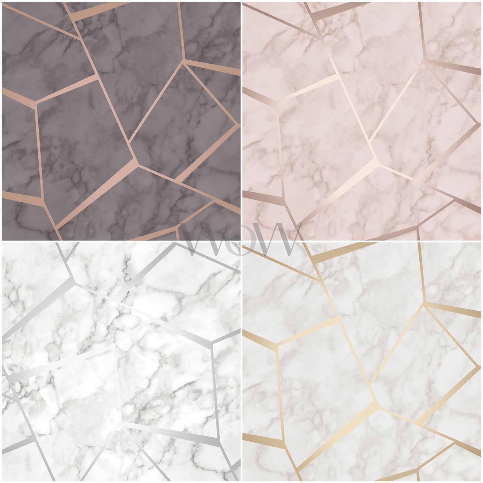 Details About Fine Decor Fractal Geometric Marble Metallic - Marble Grey And Rose Gold , HD Wallpaper & Backgrounds