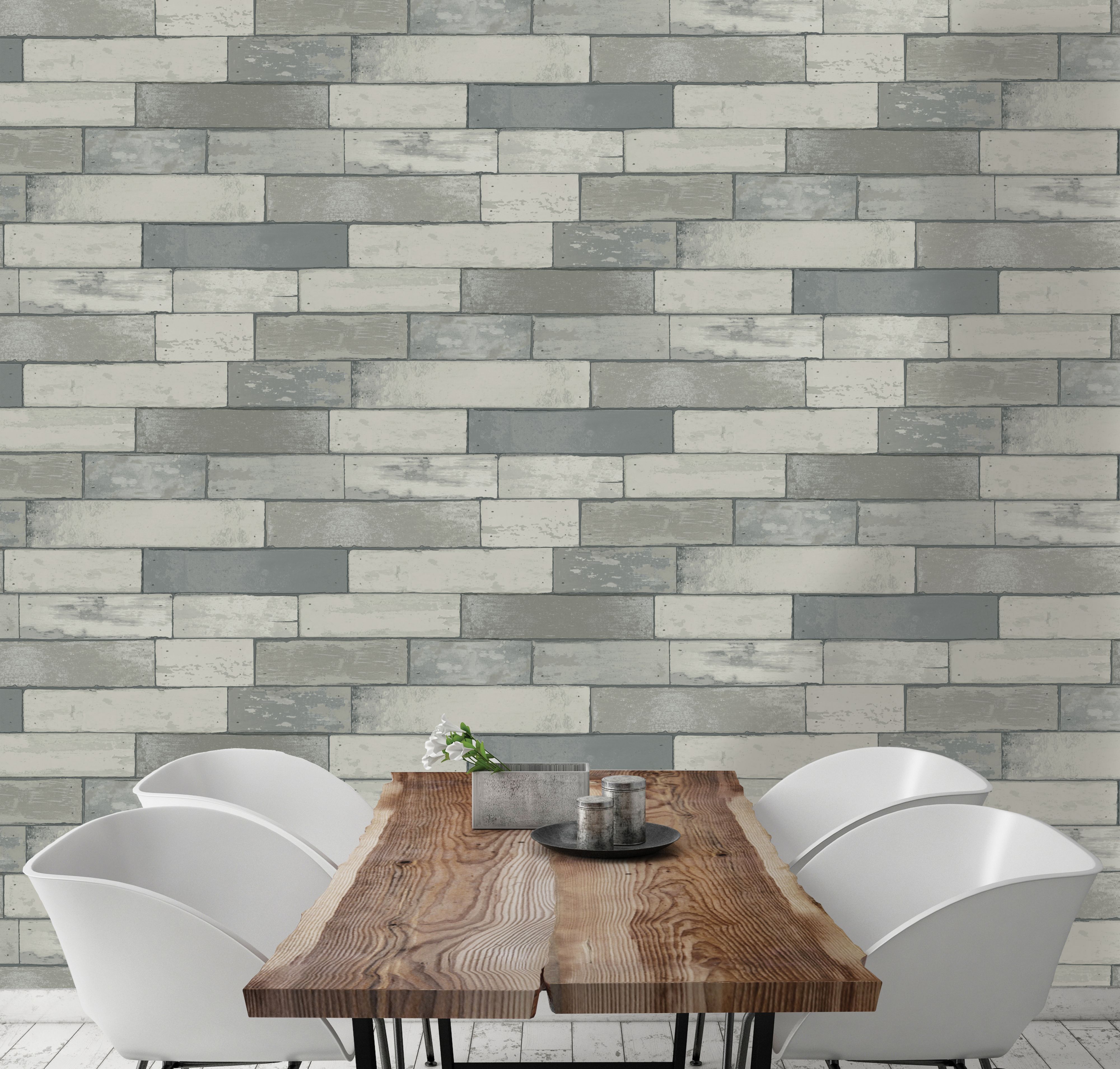 K2 Silver Effect Wood Panel Metallic Wallpaper Departments - New Wall Pasting Paper , HD Wallpaper & Backgrounds
