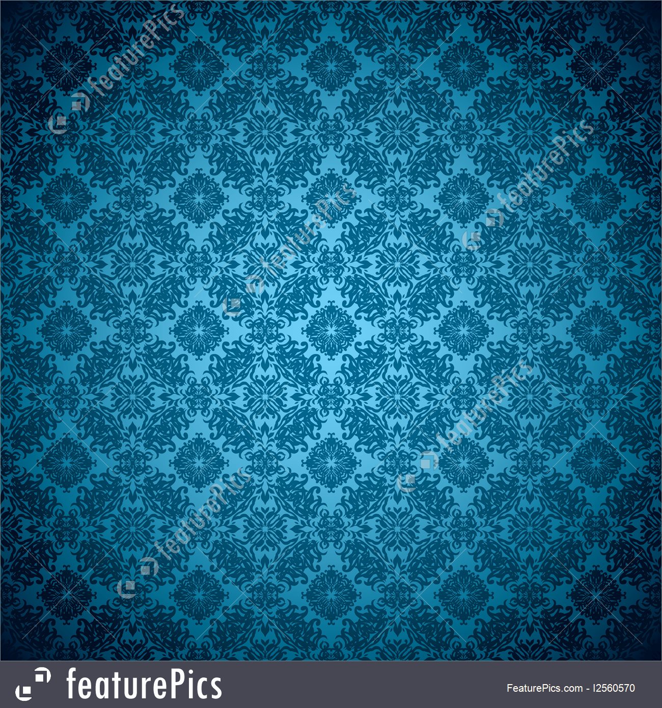 Blue Wallpaper Pattern Seamless Design With Floral - Blue Gothic , HD Wallpaper & Backgrounds