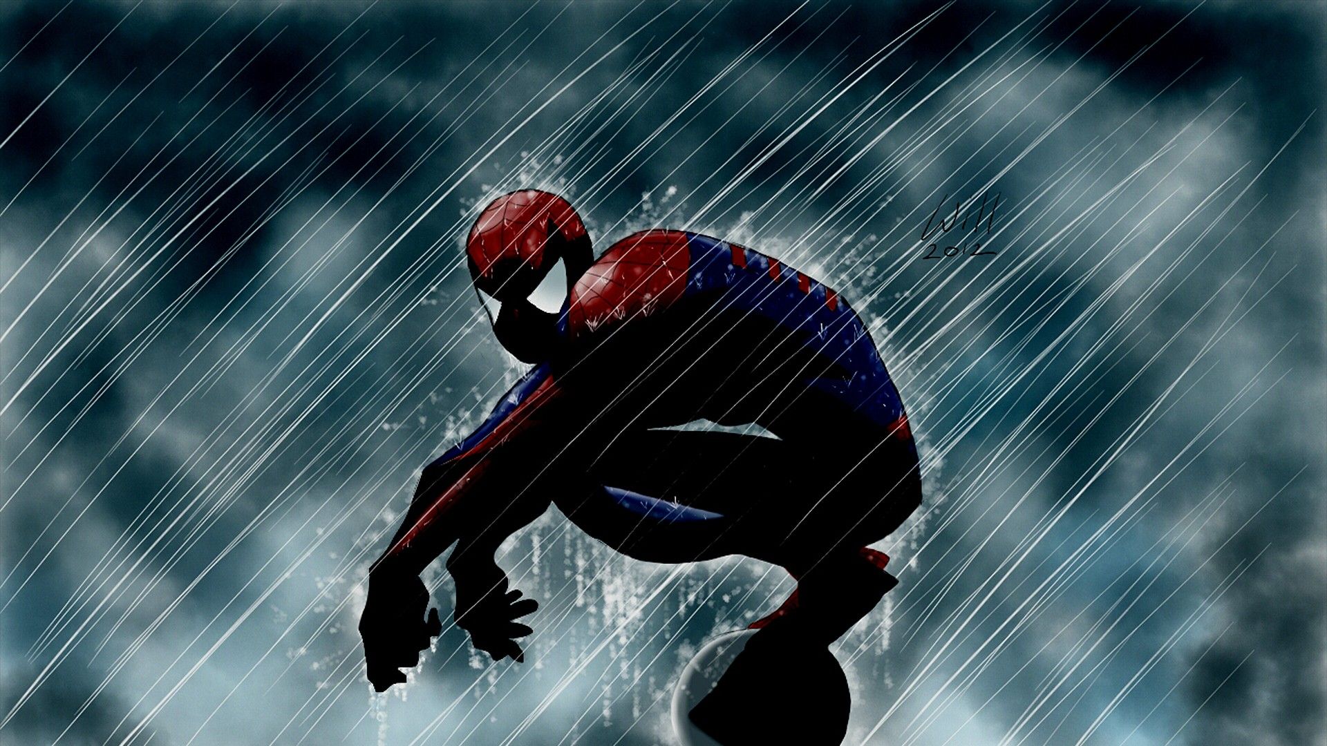 Spider Man In The Rain , HD Wallpaper & Backgrounds