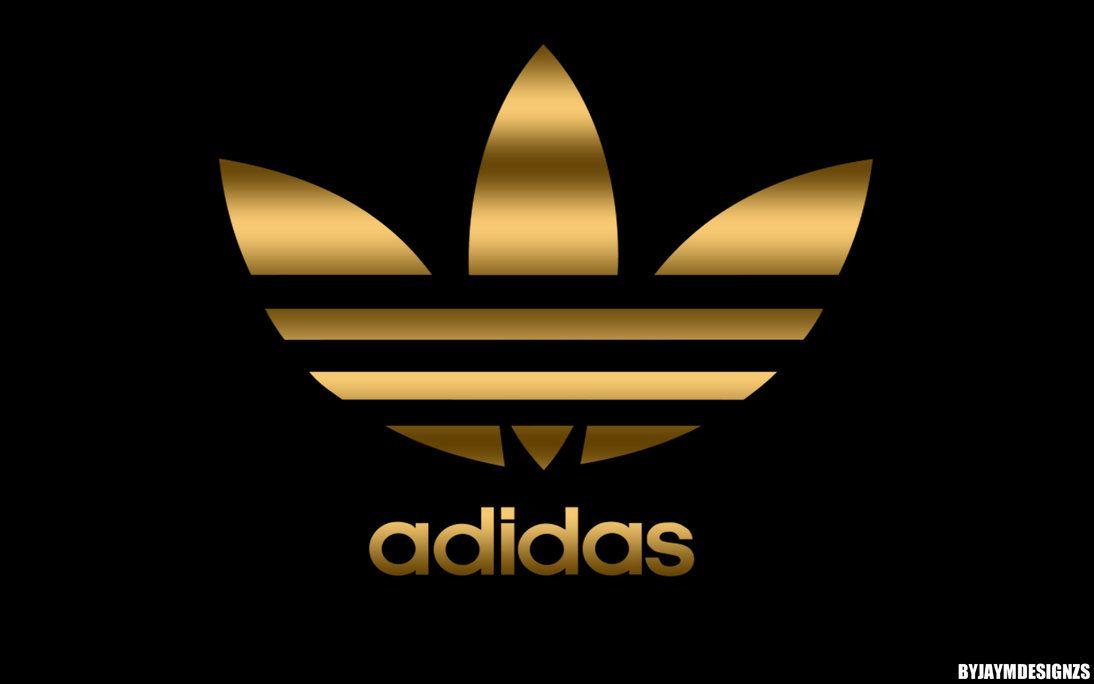 Adidas Logo Black And Gold , HD Wallpaper & Backgrounds