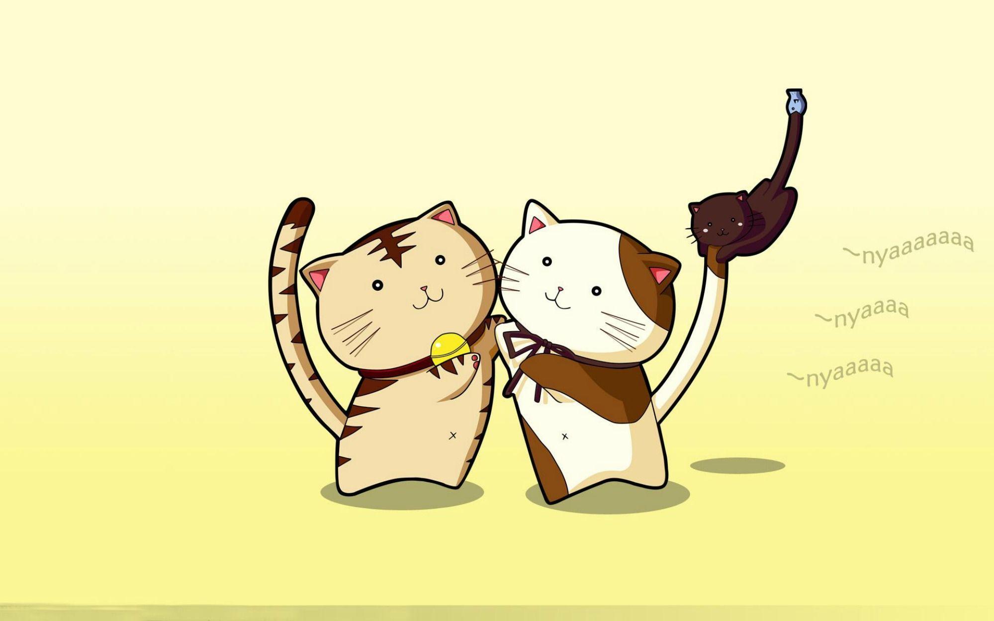 Cat Cartoon Wallpaper Hd - Animated Cats Wallpaper Hd , HD Wallpaper & Backgrounds