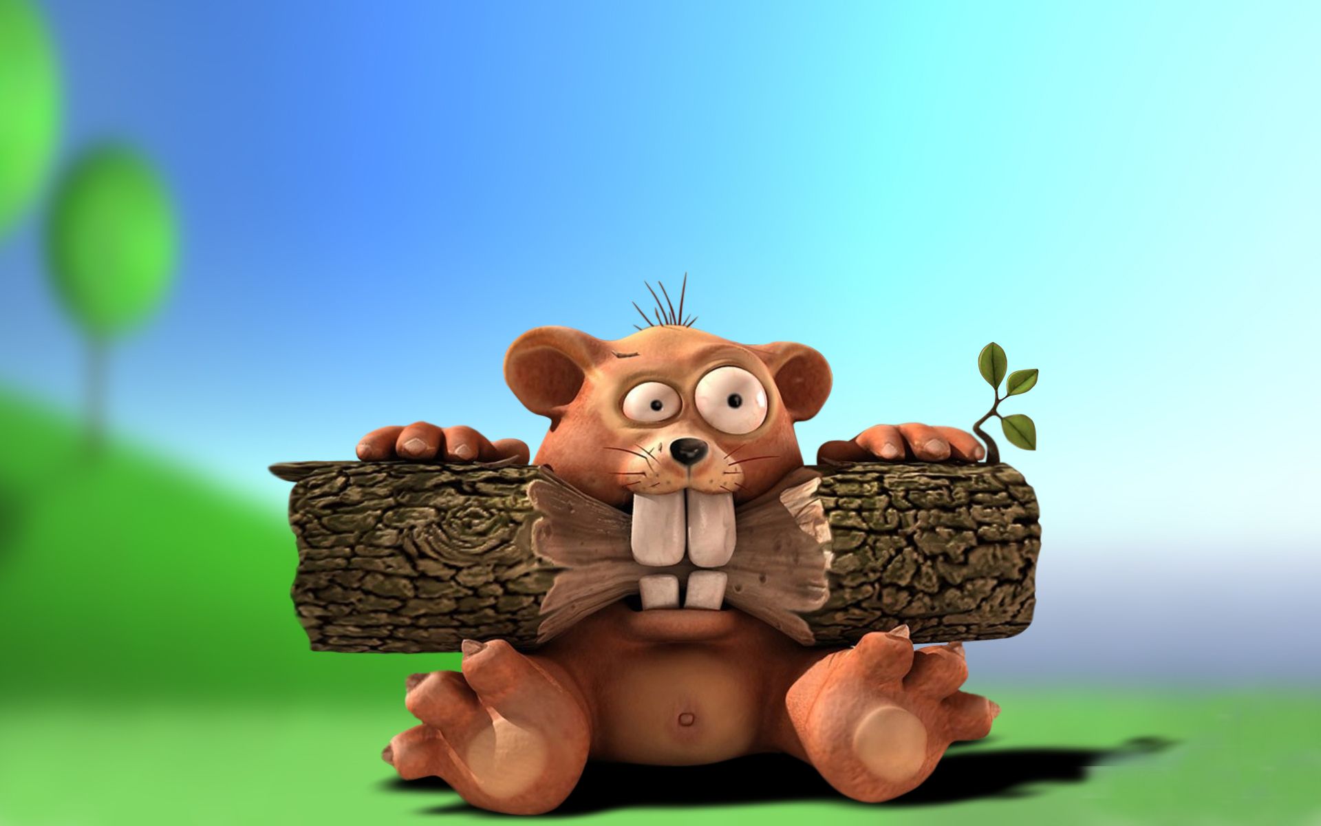 Funny Angry Beaver Character Cartoon Wal - Cartoon Wallpaper For Laptop Hd , HD Wallpaper & Backgrounds