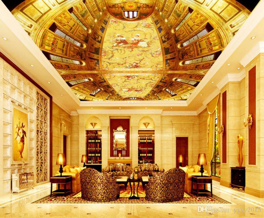 Wallpaper Children Classic Painting Wallpaper Golden - Luxury Wall Ceiling , HD Wallpaper & Backgrounds