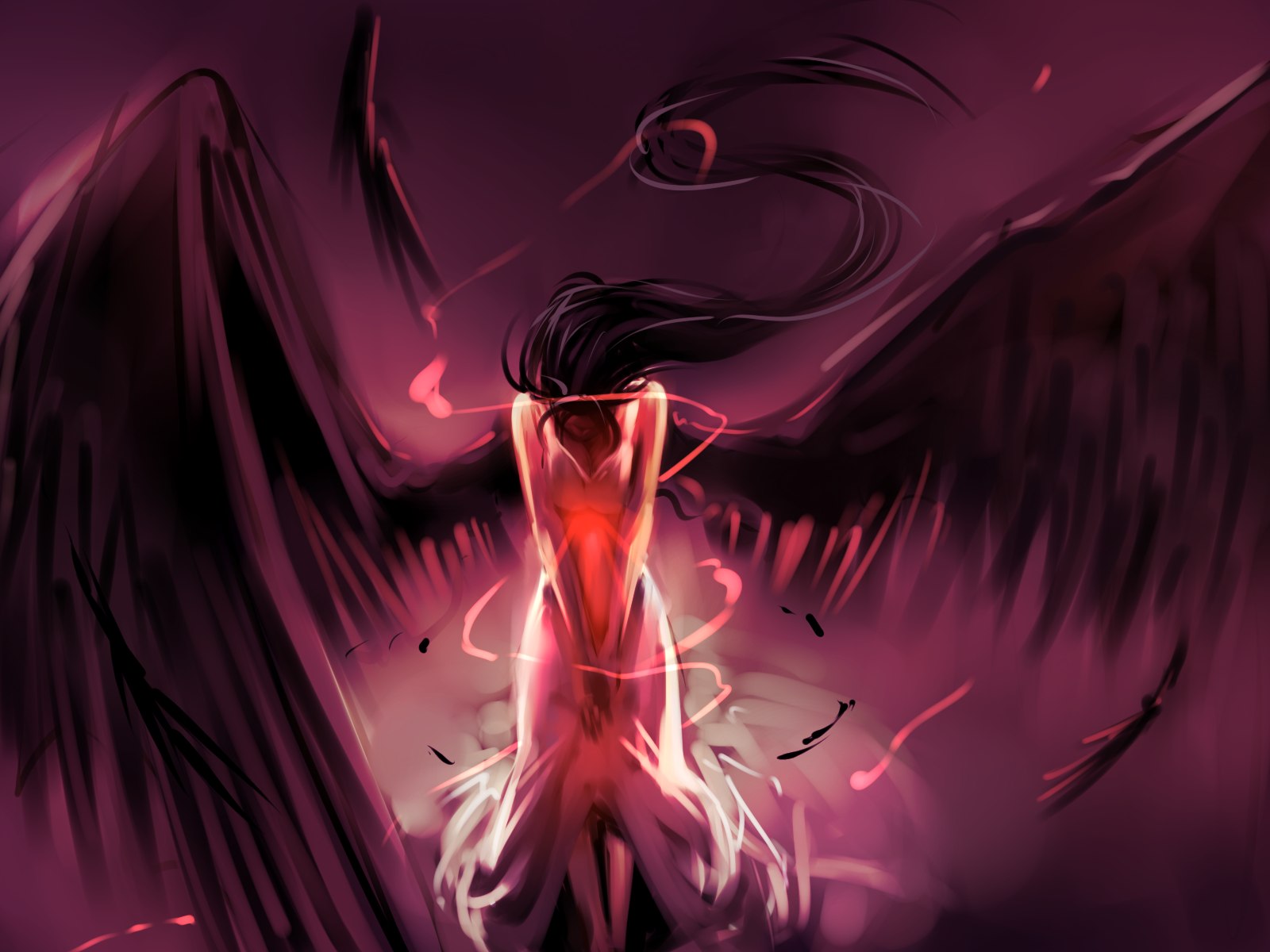 Dark Angel Id Anime Girl With Wings 902618 Hd Wallpaper