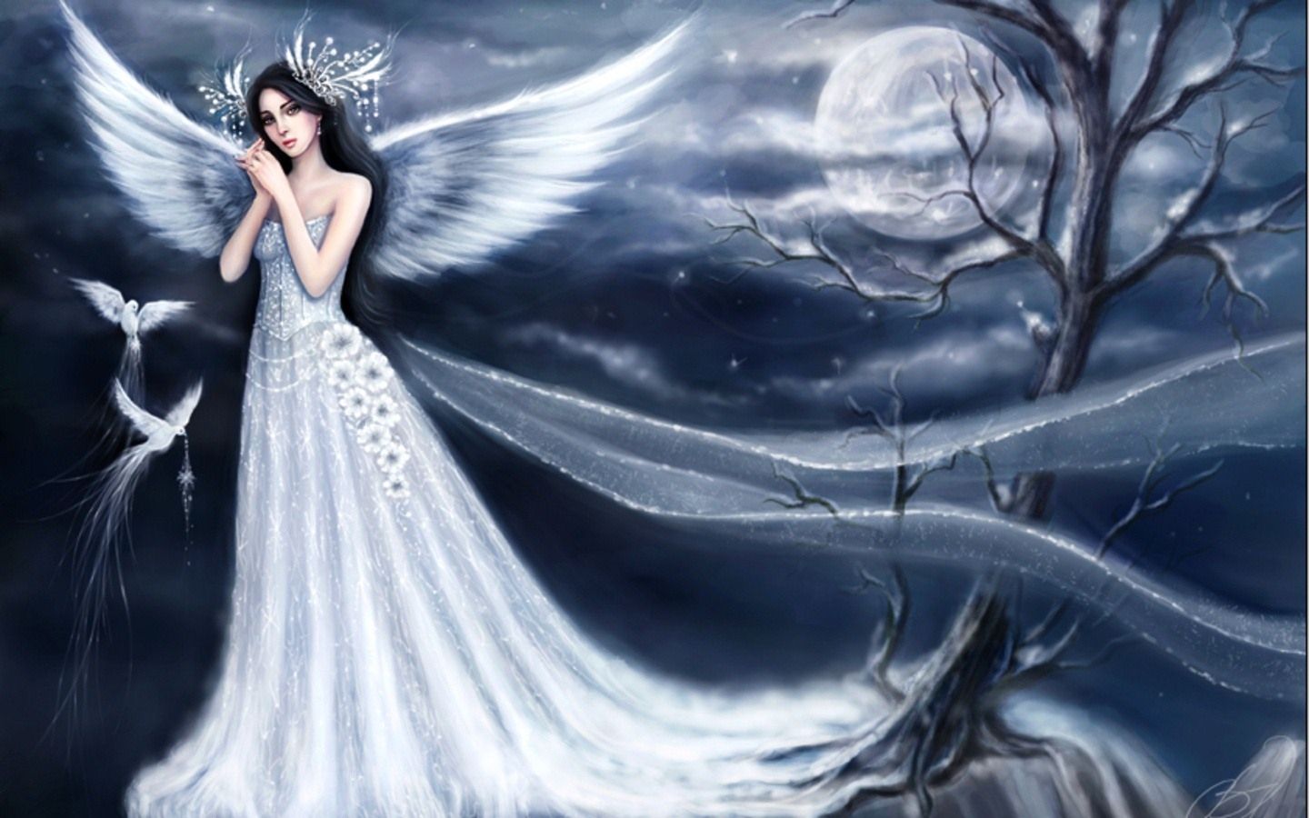 Free Angel Wallpapers - Snow Angel , HD Wallpaper & Backgrounds