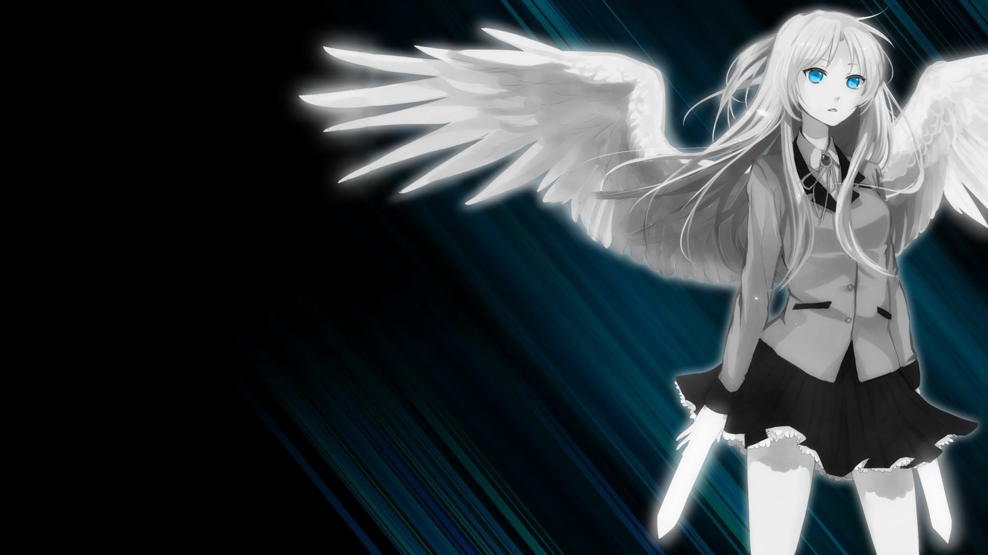 Fresh Anime Fallen Angel Girl Wallpaper Design - Hd Wallpaper 1920x1080 Anime , HD Wallpaper & Backgrounds