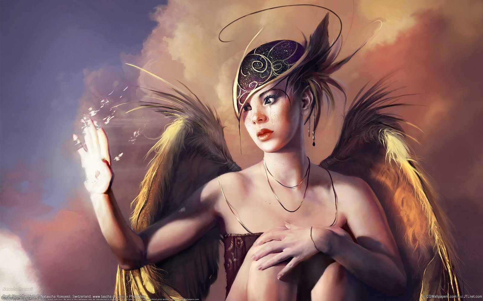 Dark Angel Wallpapers 57 - Fantasy Angel Girl , HD Wallpaper & Backgrounds