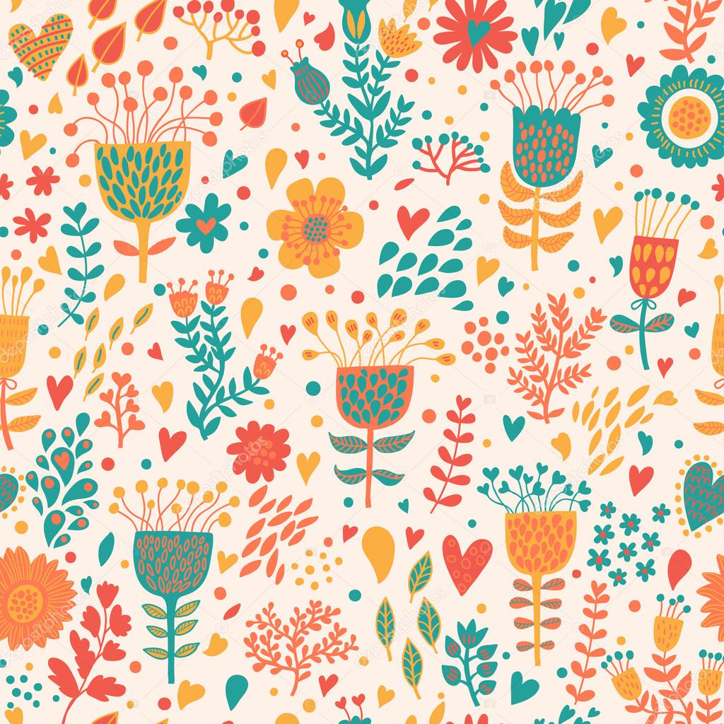 Beautiful Floral Seamless Pattern In Vector Stock Vector - Motif , HD Wallpaper & Backgrounds