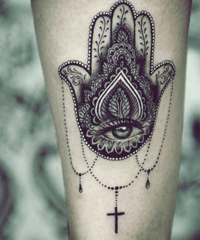 56 Lovely Girly Hamsa Tattoo With Try For Spring - Star Of David Hamsa Tattoo , HD Wallpaper & Backgrounds