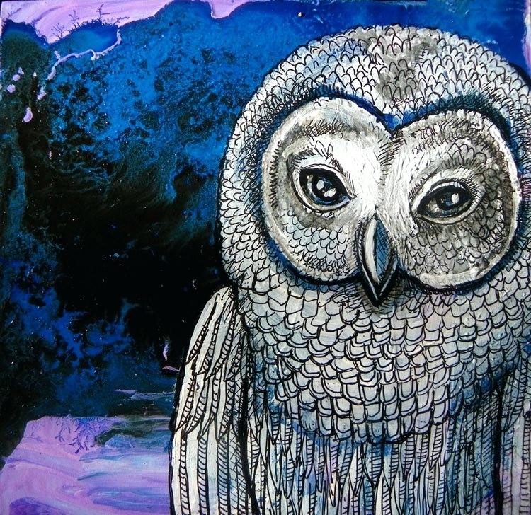 Night - Night Owl Painting , HD Wallpaper & Backgrounds