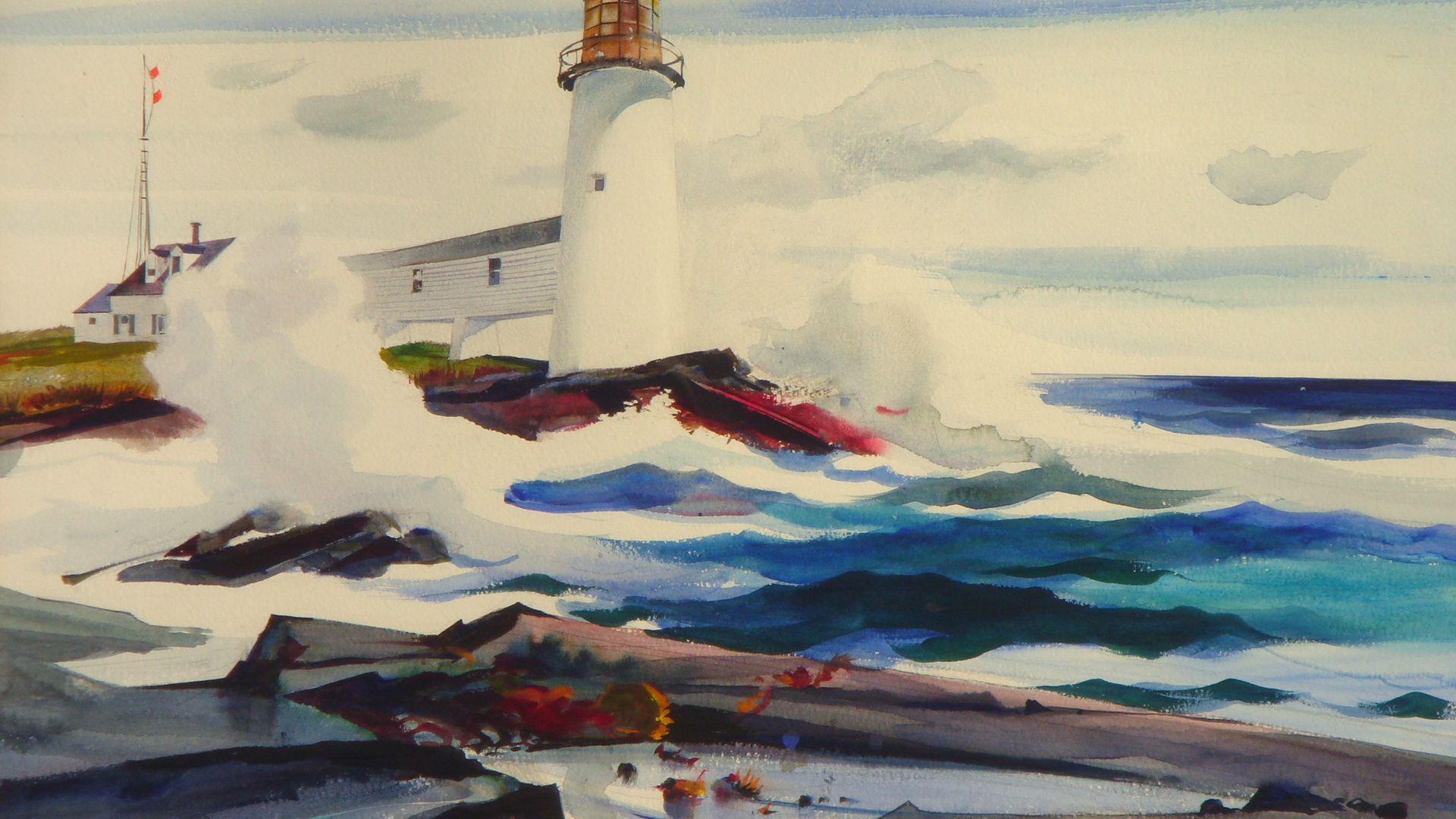 Andrew Wyeth Lighthouse Paintings , HD Wallpaper & Backgrounds