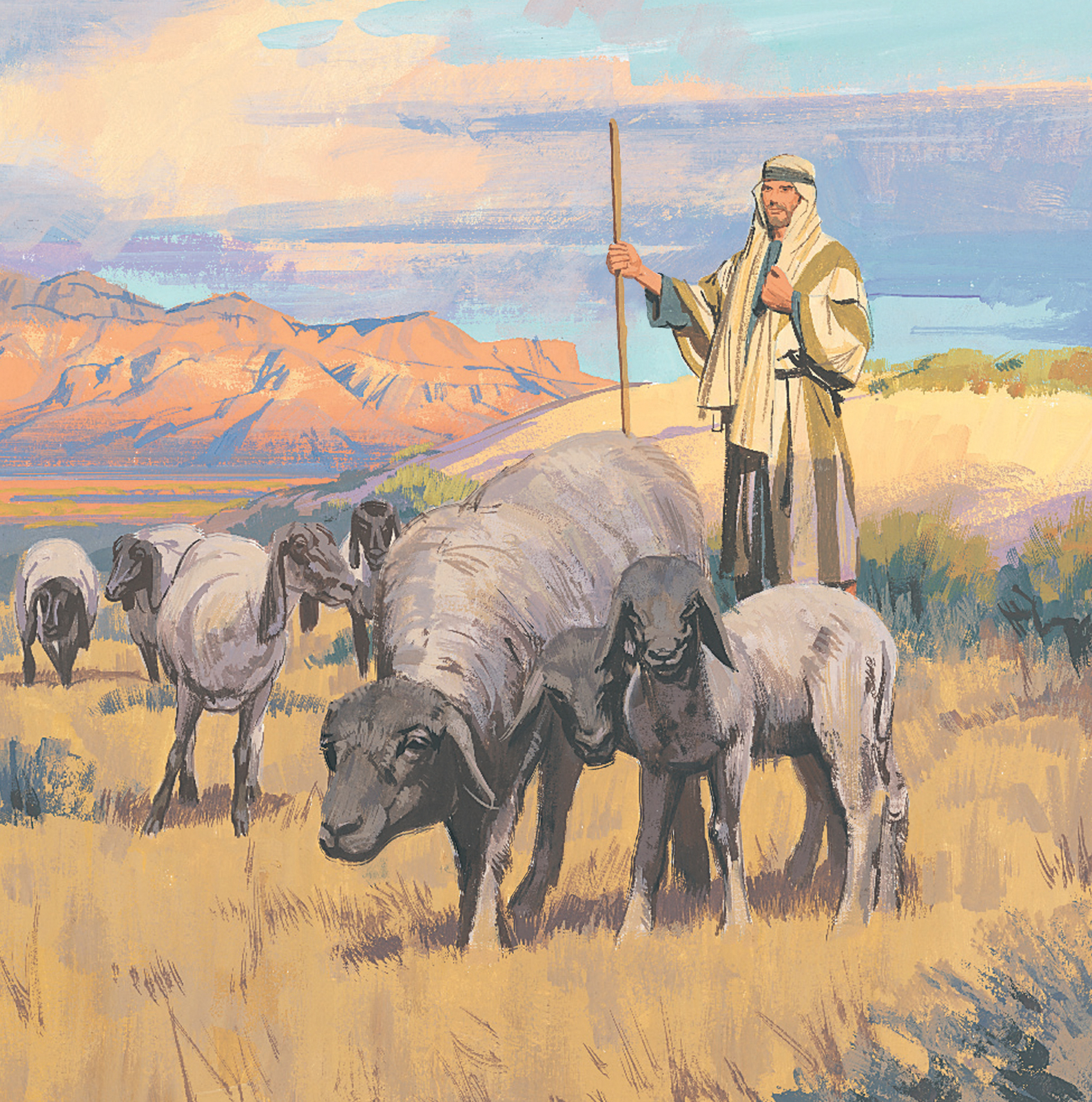 Mobile Tablet Print Wallpaper - Sheep Shepherd Art , HD Wallpaper & Backgrounds