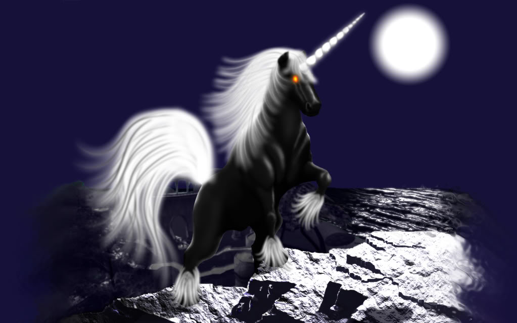 Fantasy Images Moonlight Unicorn Hd Wallpaper And Background - Unicorn , HD Wallpaper & Backgrounds