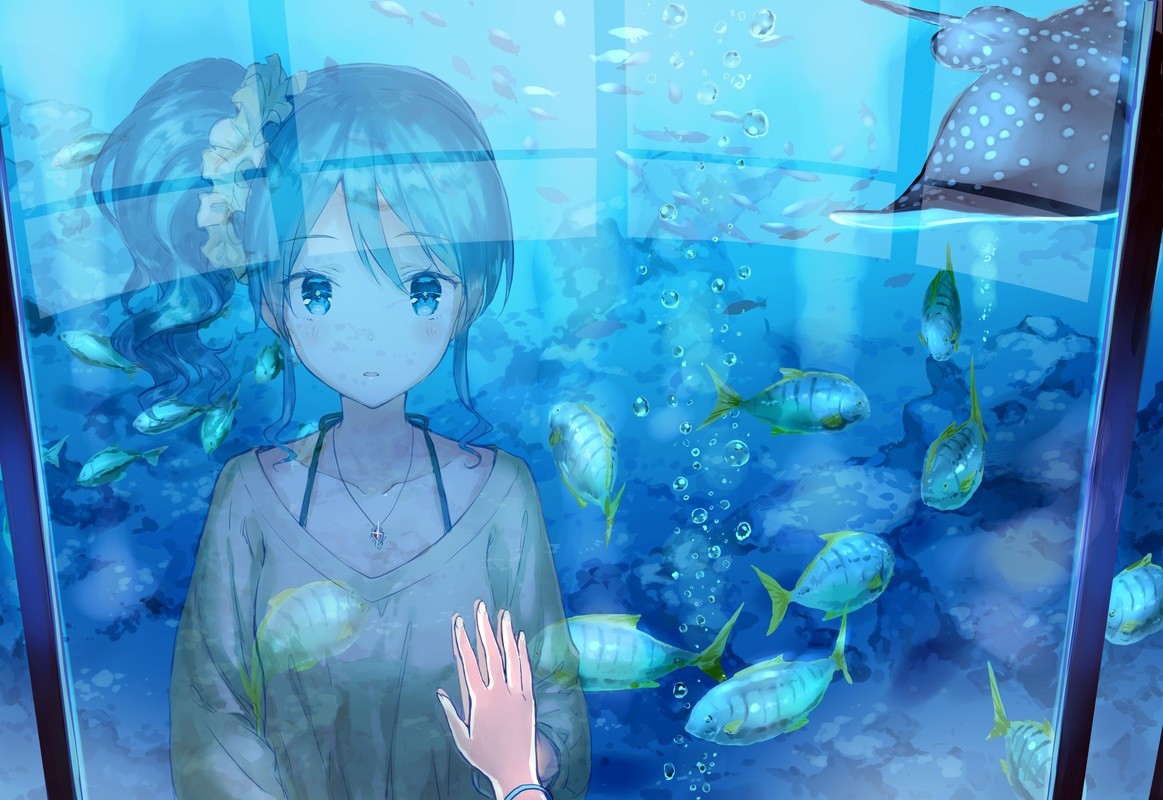 #aquarium, #kiriya Aoi, #aikatsu, #fish Wallpaper - Aikatsu Aoi Kiriya Anime , HD Wallpaper & Backgrounds