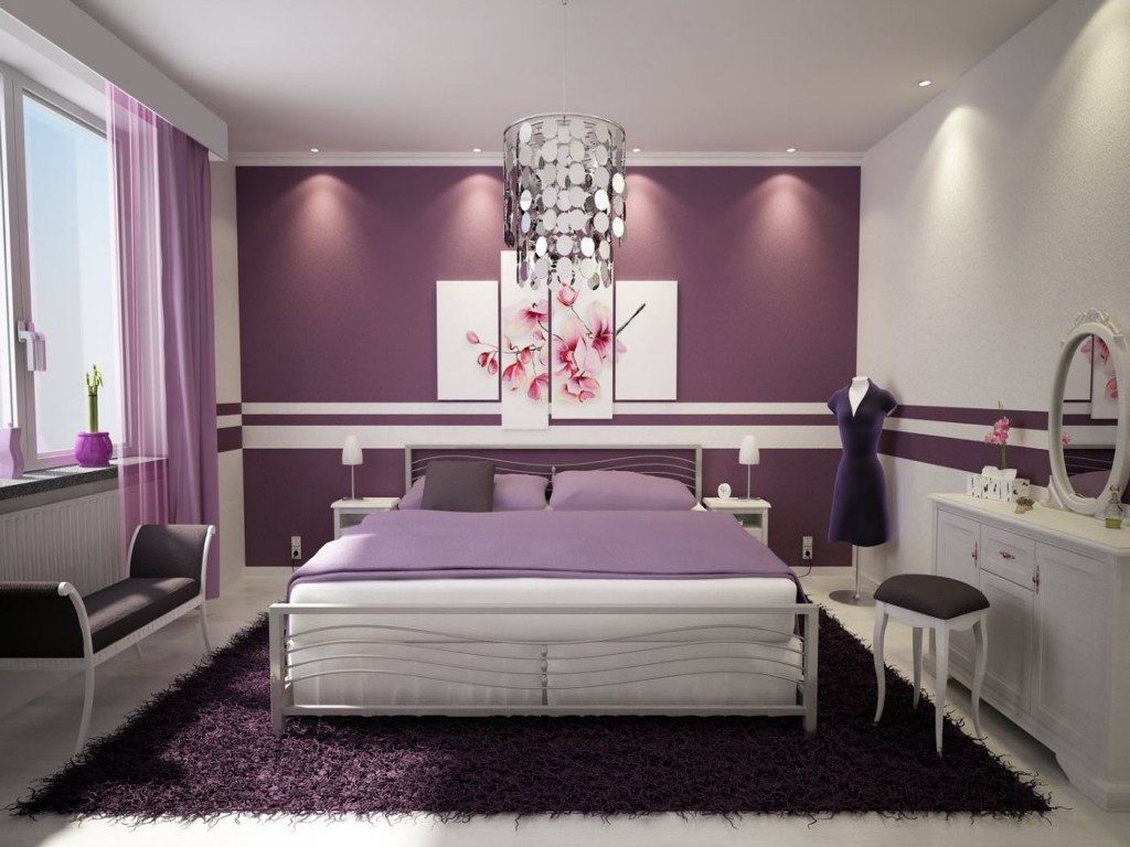 Purple Bedroom Ideas For Sweet Couple Three Dimensions - Bedroom Colour Ideas Grey , HD Wallpaper & Backgrounds