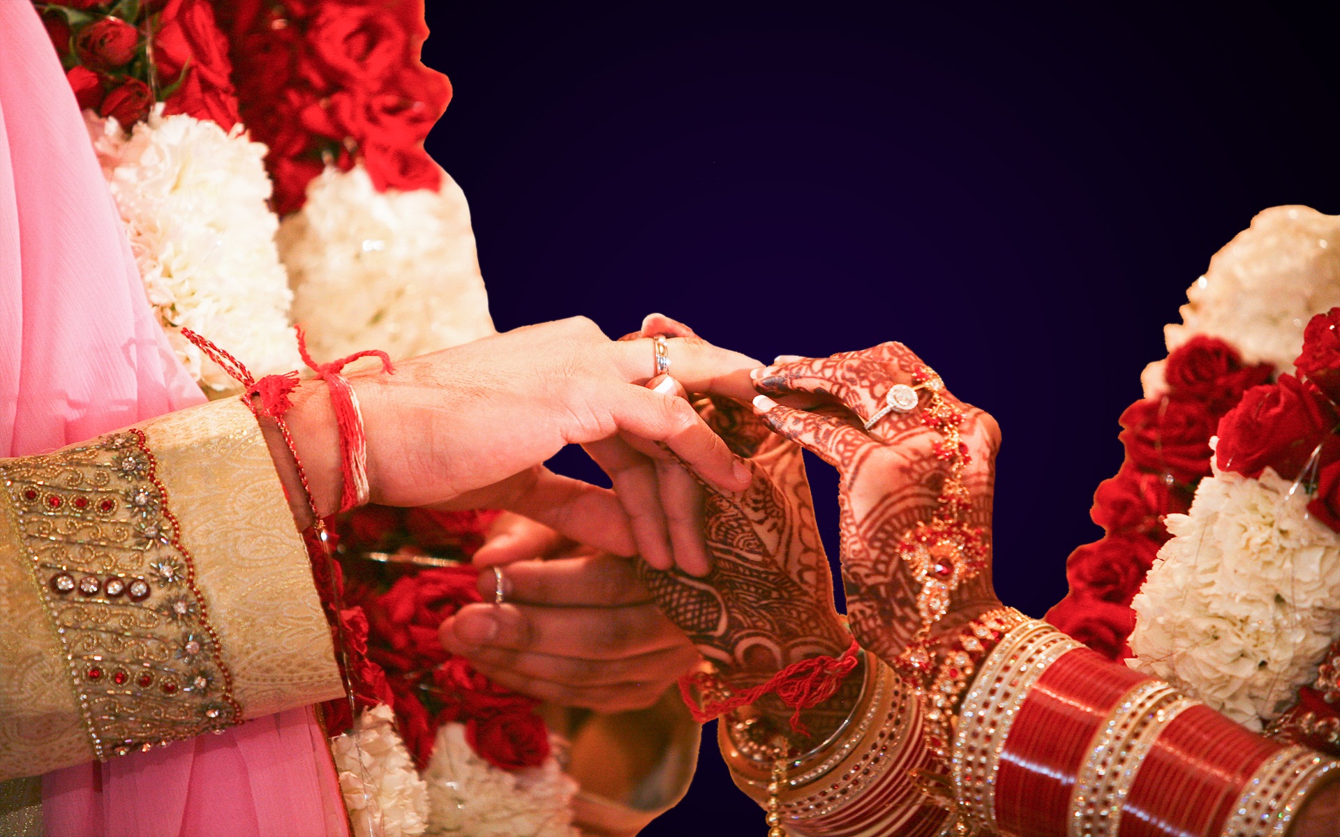Wedding Ceremony Ring Placing Couple Beautiful Hd Wallpaper - Ring Ceremony Images Hd , HD Wallpaper & Backgrounds