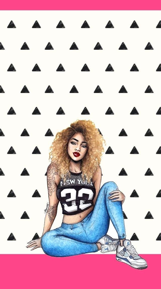 Cute Wallpaper For Phone Couple Ideas - Swag Black Girl Drawing , HD Wallpaper & Backgrounds