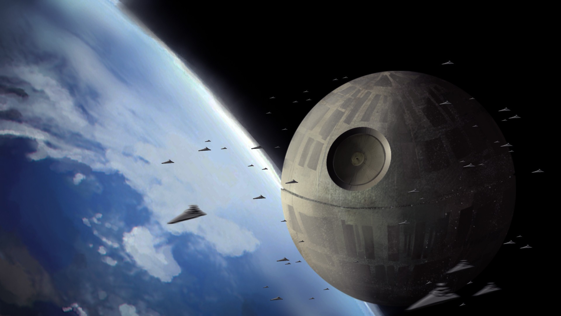 Death Star, Background, 2k Full Hd Wallpaper Image, - Death Star Artwork , HD Wallpaper & Backgrounds