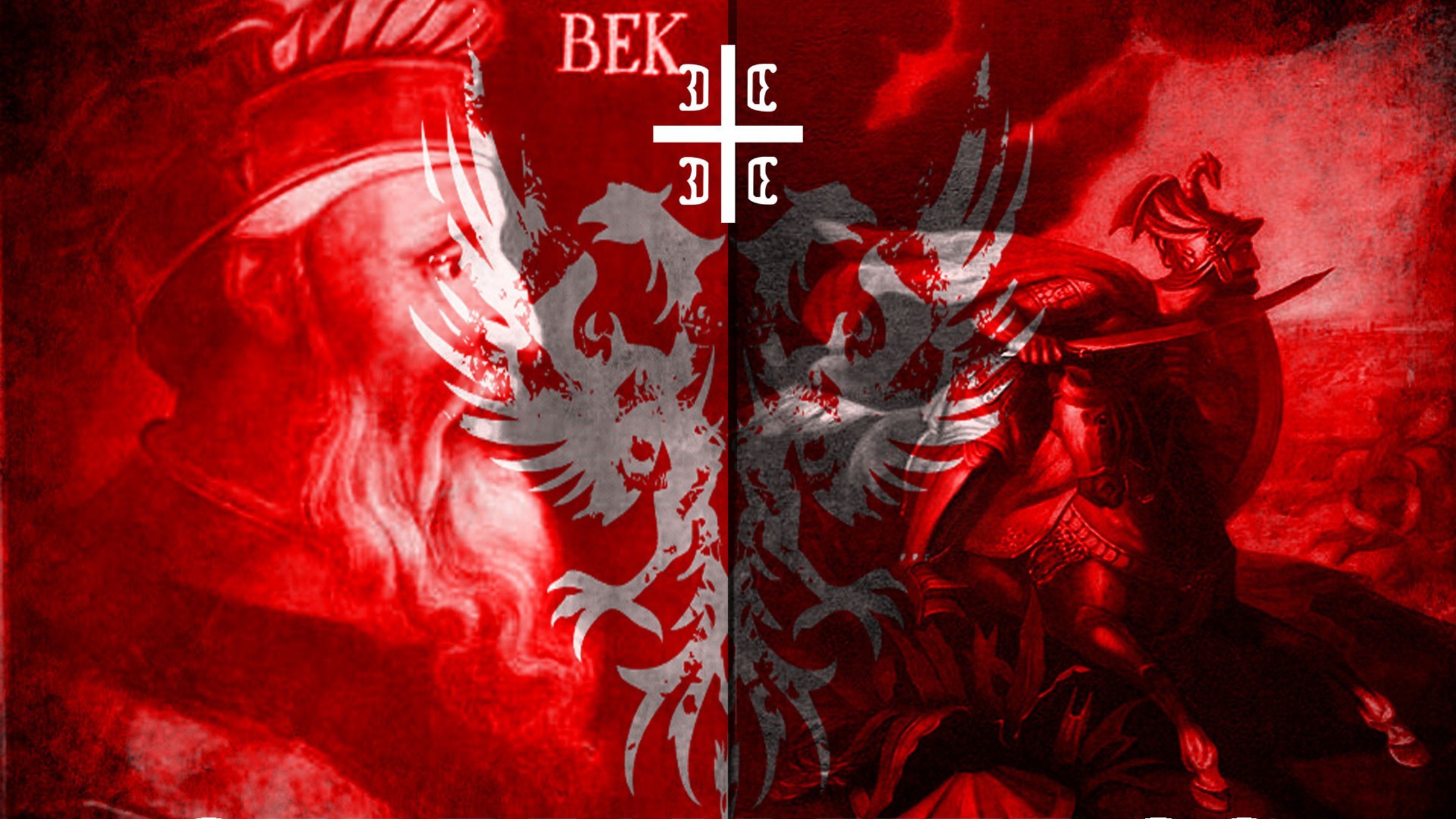 George Kastriotic Skangerbeg Red White Eagle Heros - Skanderbeg , HD Wallpaper & Backgrounds