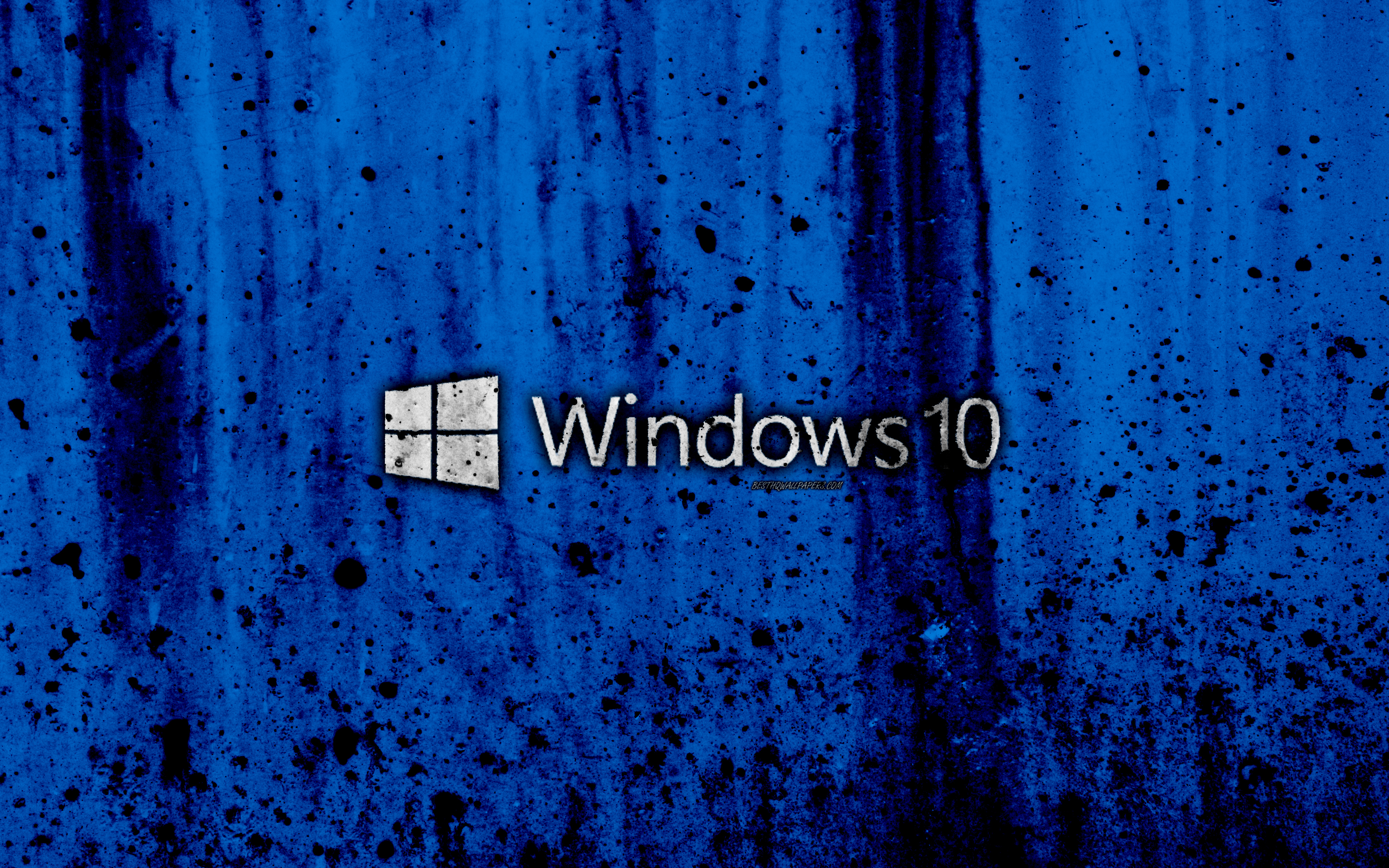 Windows 10 4k Creative Logo Grunge Blue Background 910540 Hd