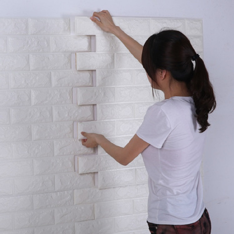 White Pe Wall Panels 3d Foam Brick Wallpaper Wall Sticker - Samolepící 3d Tapeta Cihla , HD Wallpaper & Backgrounds