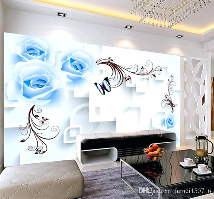 Wallpaper For Home Wall Blue Rose Floral Wallpaper - 3d Duvar Kağıdı Tv Li , HD Wallpaper & Backgrounds