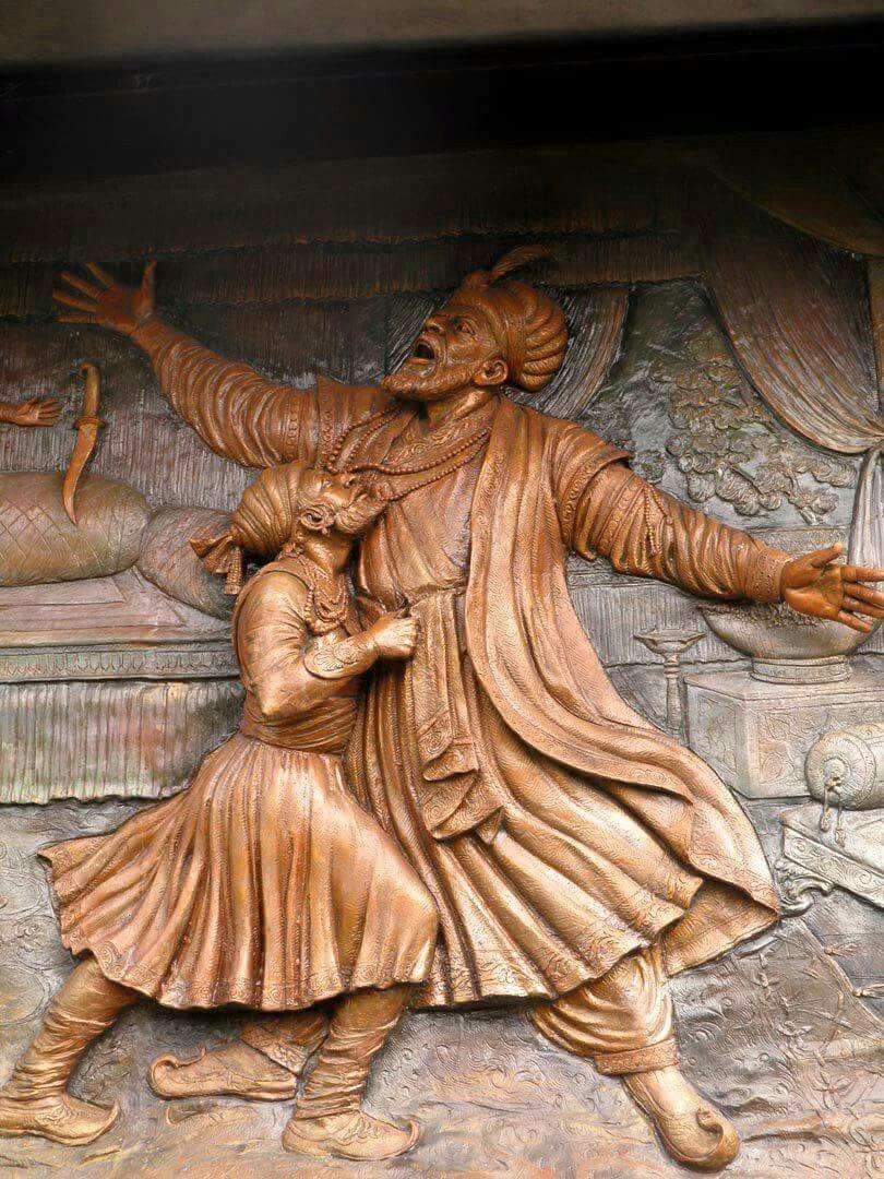 Encounter With Afzal Khan Shivaji Maharaj Painting, - Carving , HD Wallpaper & Backgrounds