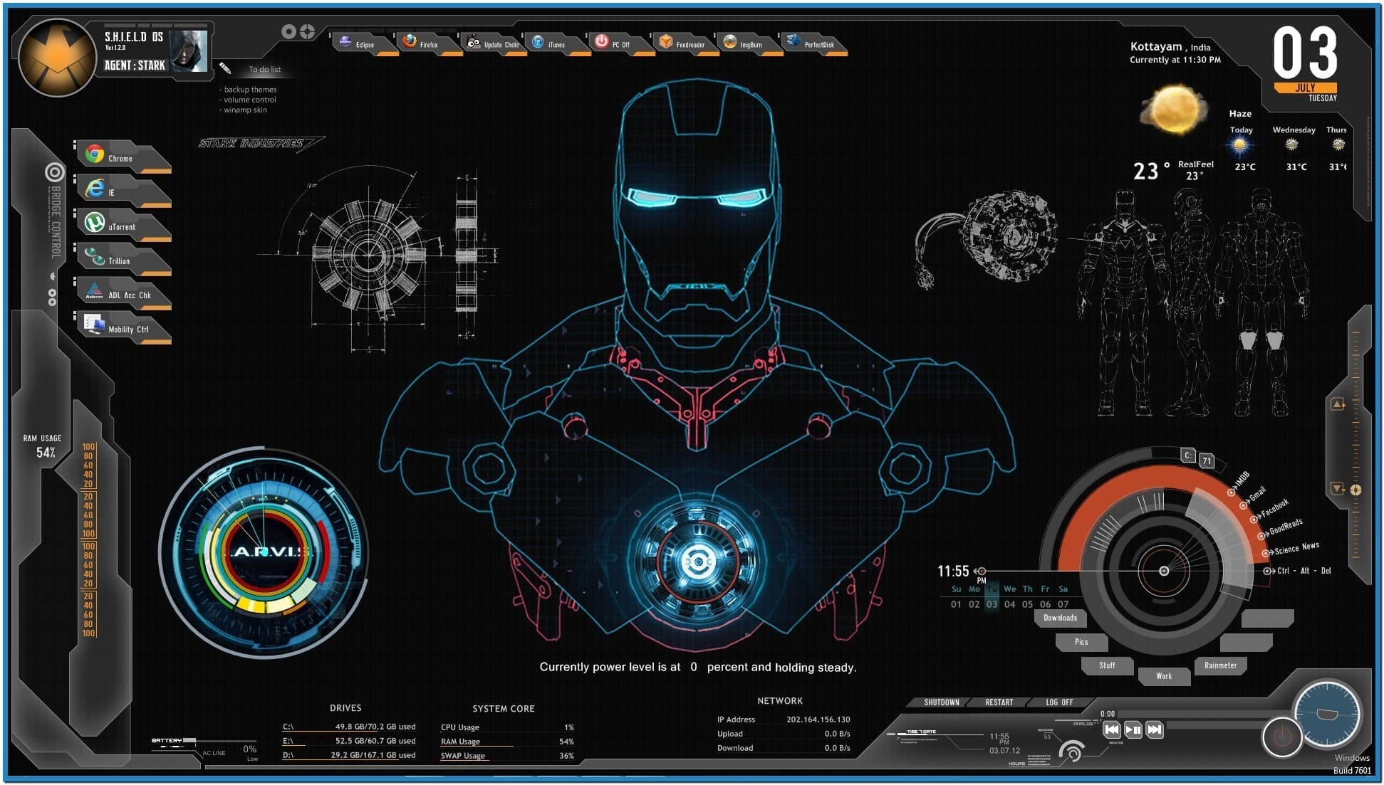 Related Pictures Dell Alienwareputer Wallpaper With - Rainmeter Iron Man , HD Wallpaper & Backgrounds