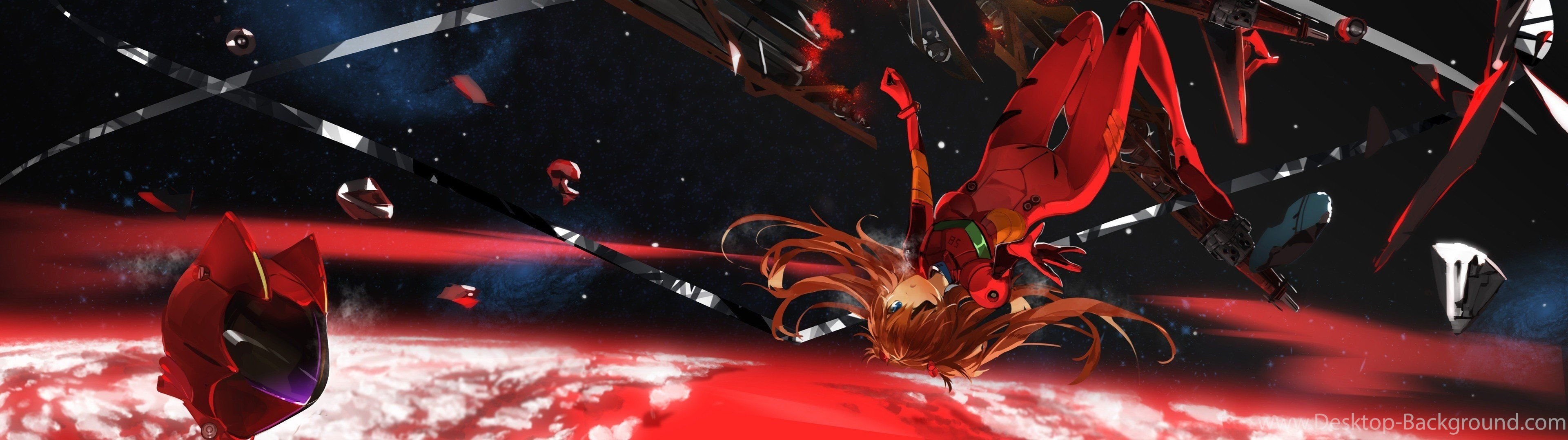 Dual Screen Wide - Space Neon Genesis Evangelion , HD Wallpaper & Backgrounds