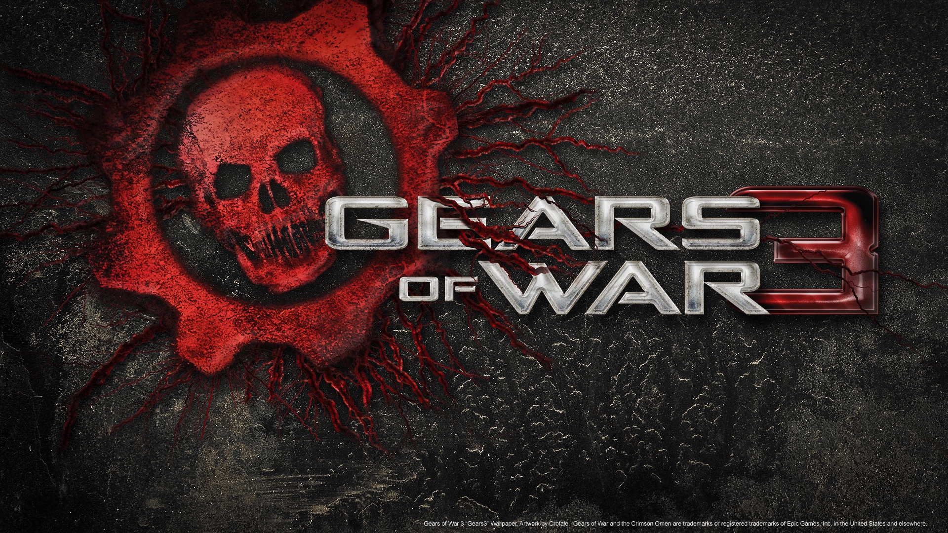 Wallpaper Gears Of War 3, Skull, Font, Background, - Gears Of Wars 1080 , HD Wallpaper & Backgrounds