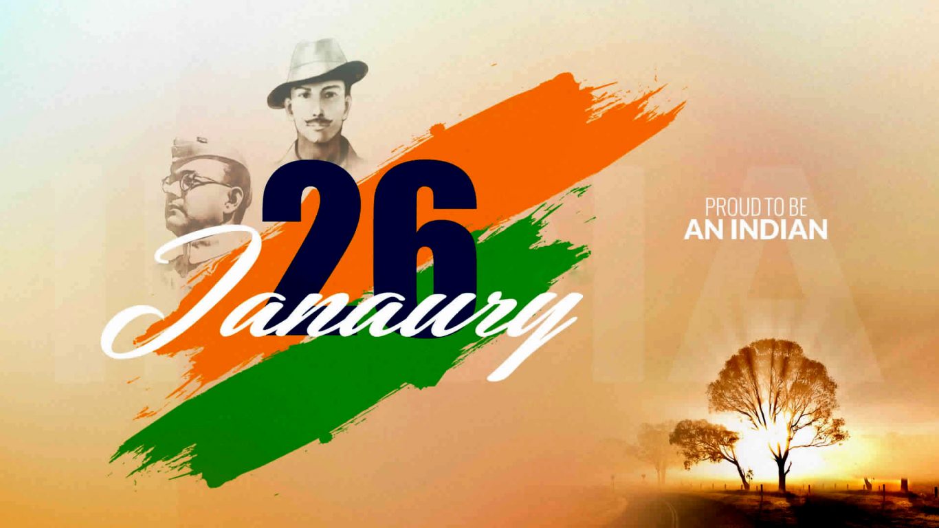 Subhash Chandra Bose Republic Day Wallpaper 2016 Festivals - Republic Day With Subhash Chandra Bose , HD Wallpaper & Backgrounds