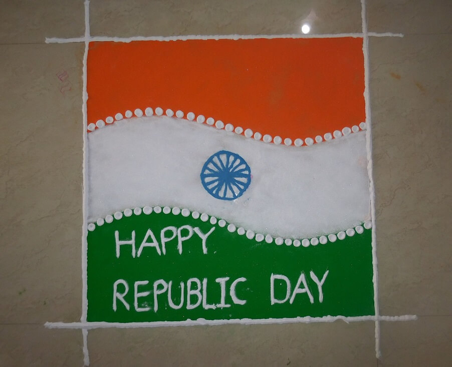 Easy 15 August Rangoli Designs Pics For School & Colleges, - Rangoli Design For Republic Day , HD Wallpaper & Backgrounds