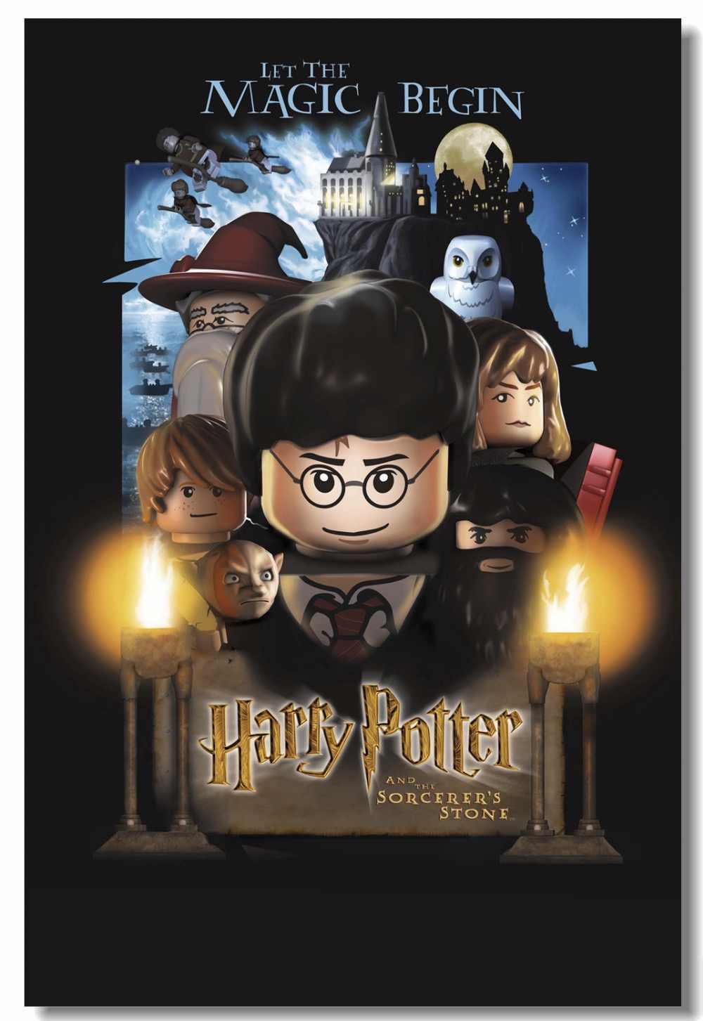 Custom Canvas Wall Mural Harry Potter Lego Poster Hogwarts - Harry Potter And The Philosopher's Stone Lego , HD Wallpaper & Backgrounds